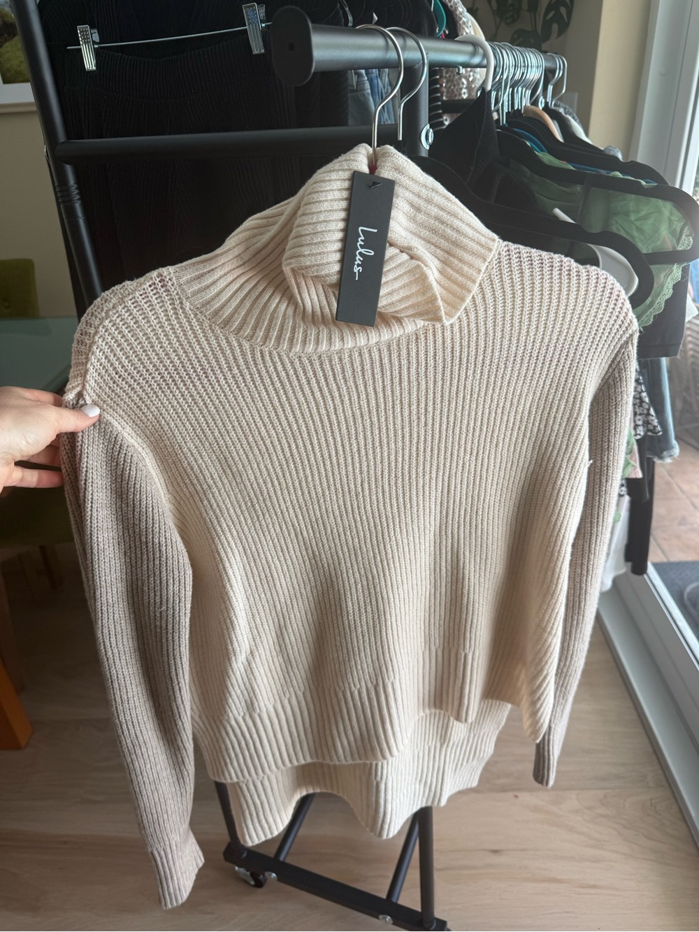 NWT Lulu's Neutral Ribbed Turtleneck Sweater - Cream